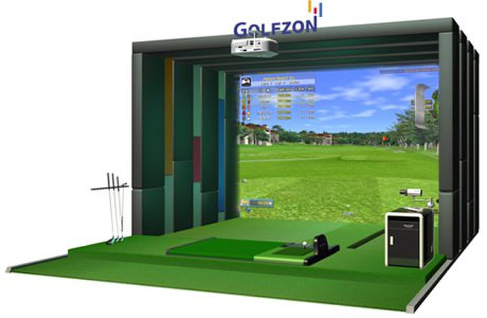 El simulador de golf, otra de las atracciones.