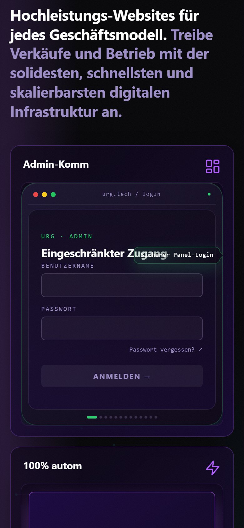The same homepage in Spanish, English, and German shows a portfolio built to knock on doors in other countries.