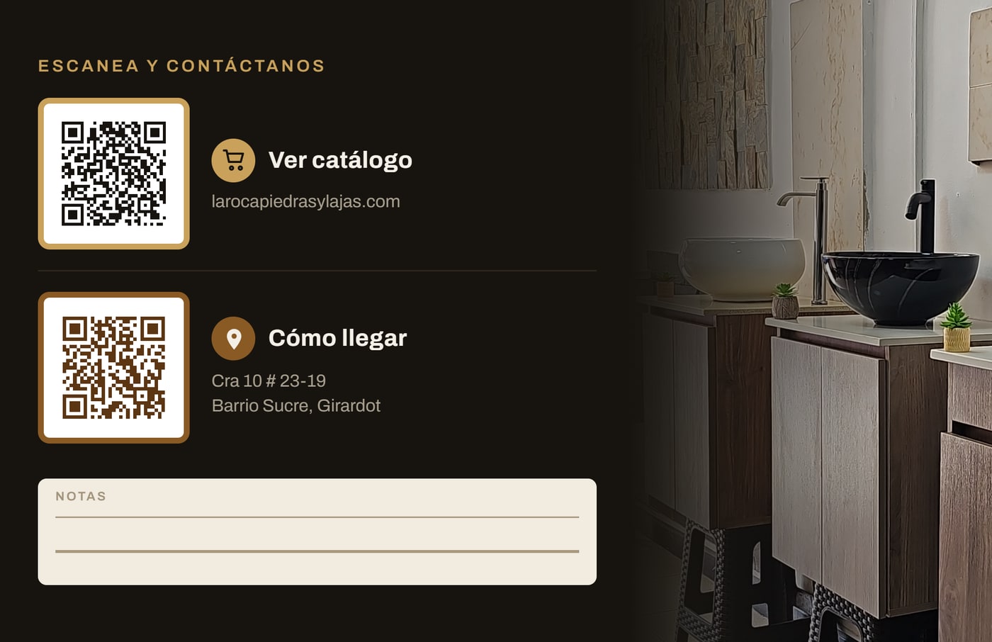 Tarjeta de La Roca, respaldo