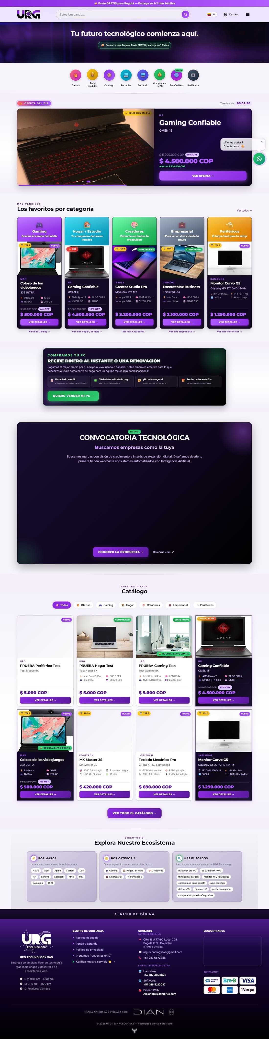 La portada completa de la tienda.